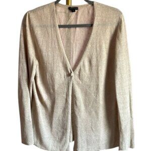 Lafayette 148 New York cream single button cardigan size M